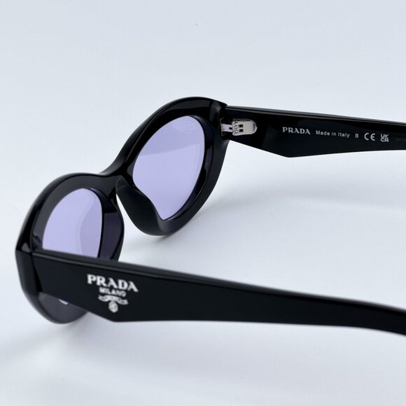 Prada PR26ZS 16K40J BRAND NEW Sunglasses Black Violet Oval Women
